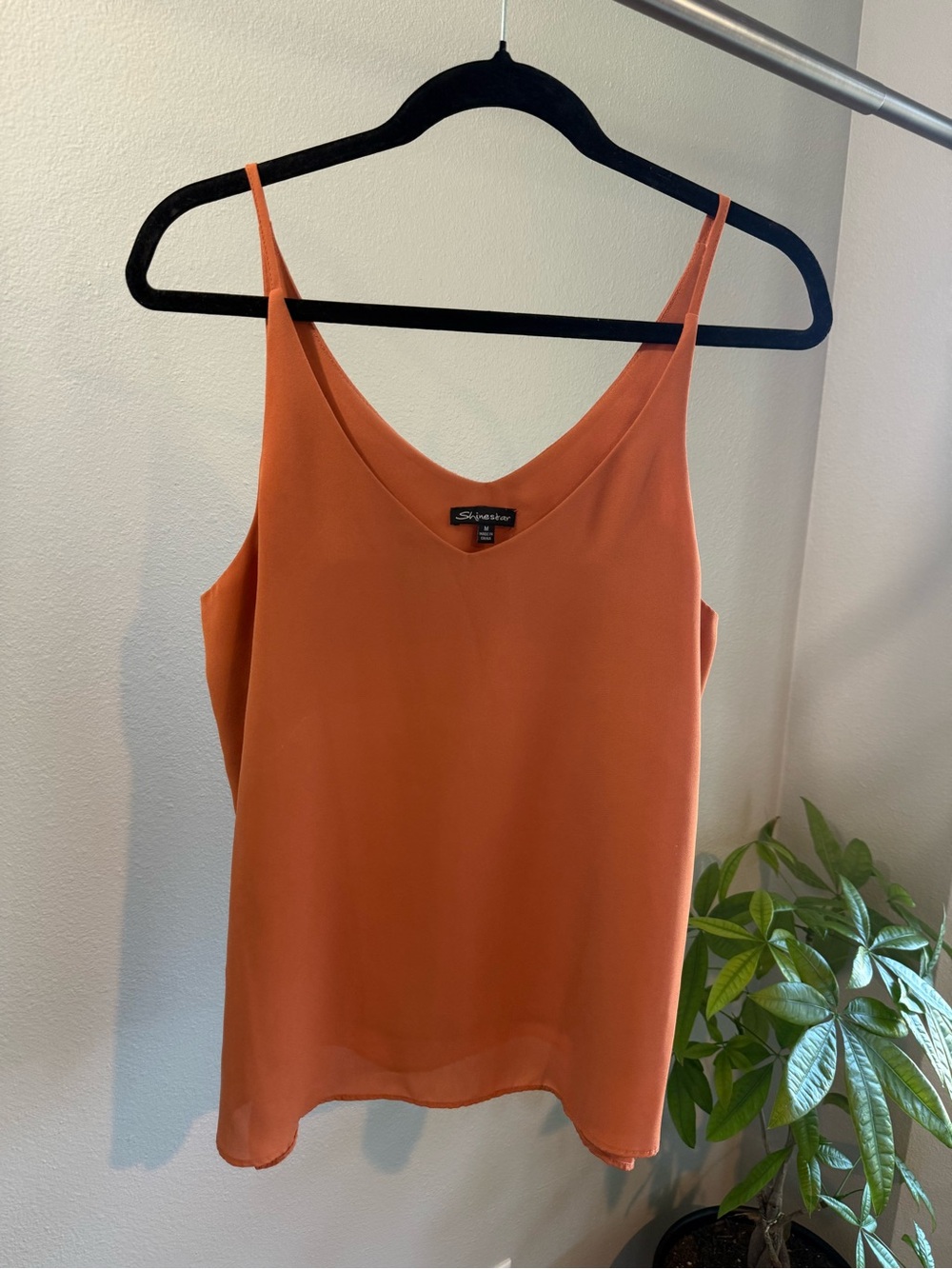 Shinestar Rust Orange Flowy Tank Top – Size Medium